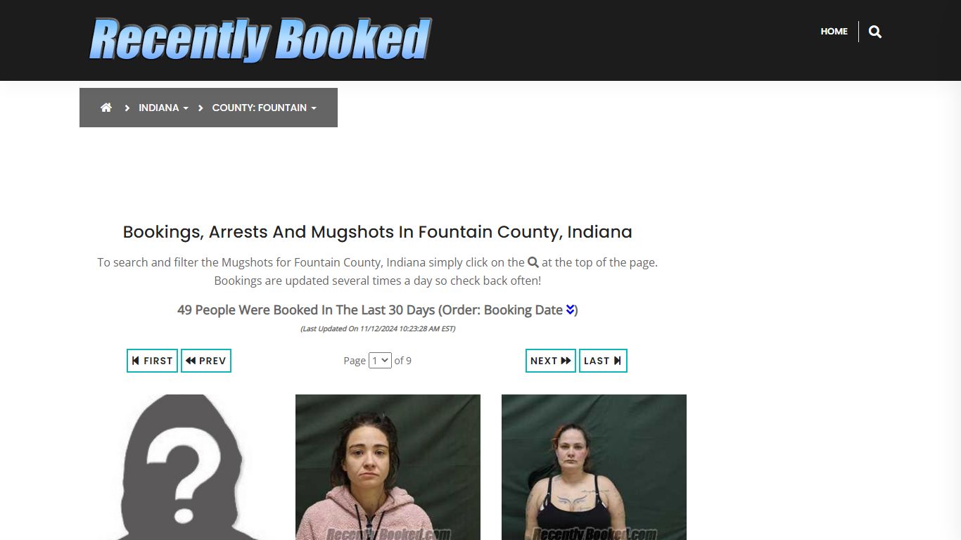 Bookings, Arrests and Mugshots in Fountain County, Indiana