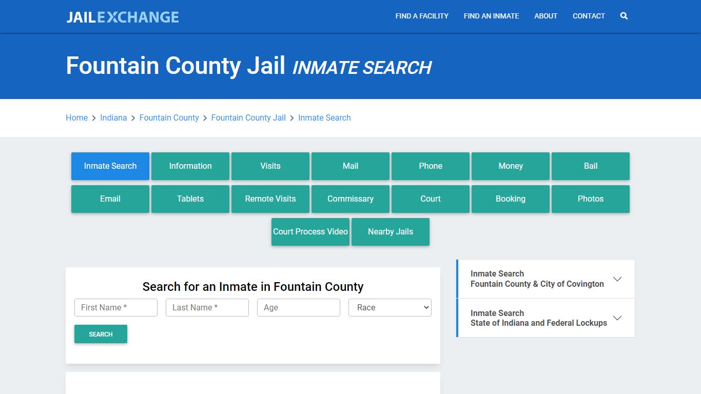 Fountain County Jail, IN Inmate Search: Roster & Mugshots