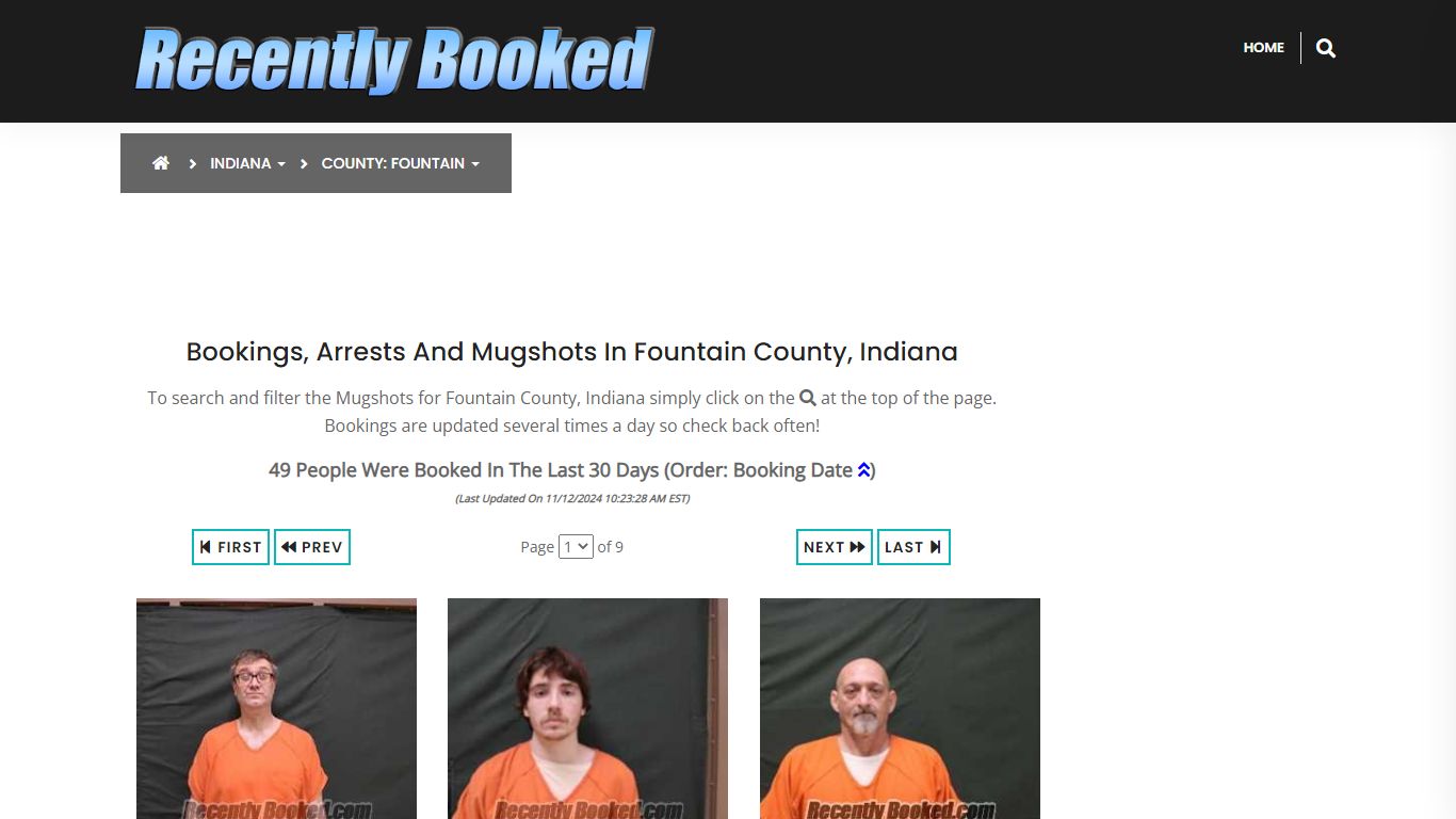 Bookings, Arrests and Mugshots in Fountain County, Indiana