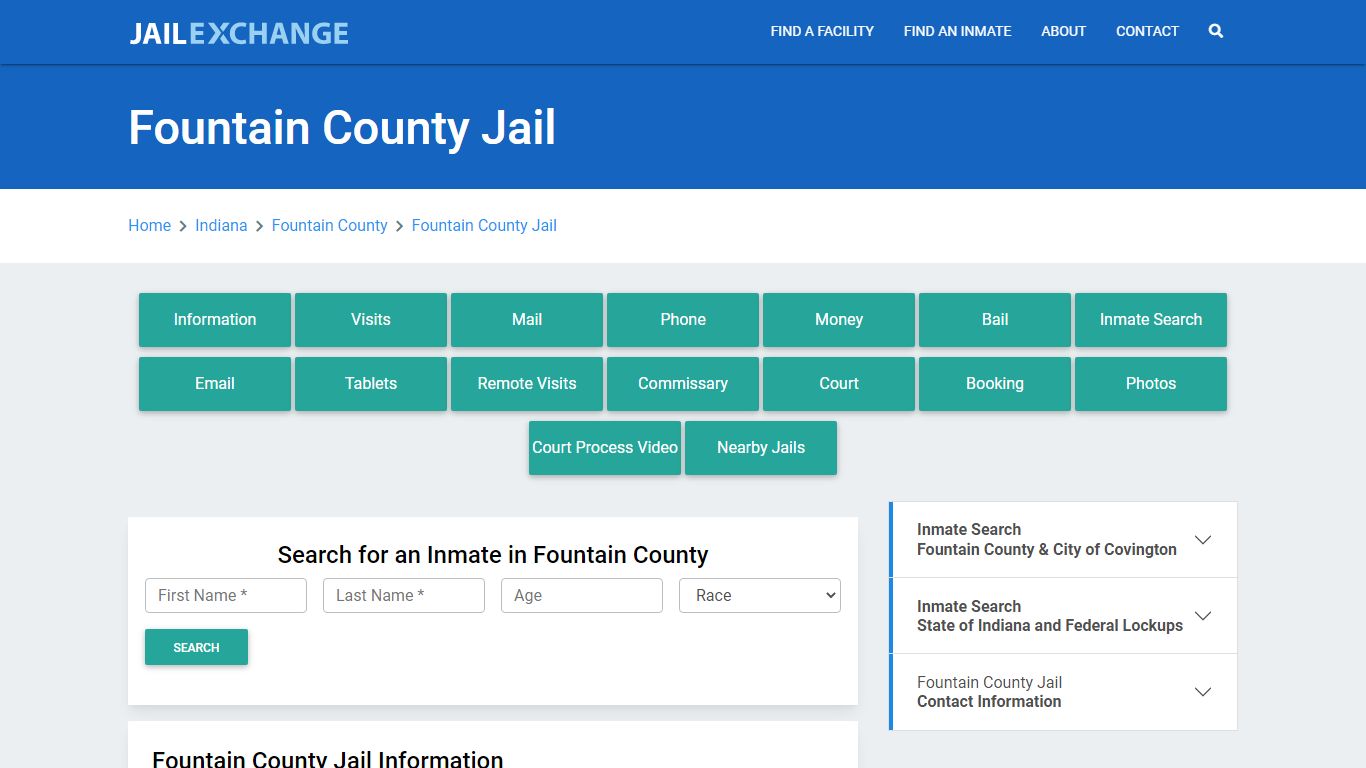 Fountain County Jail Roster Lookup, IN, Inmate Search