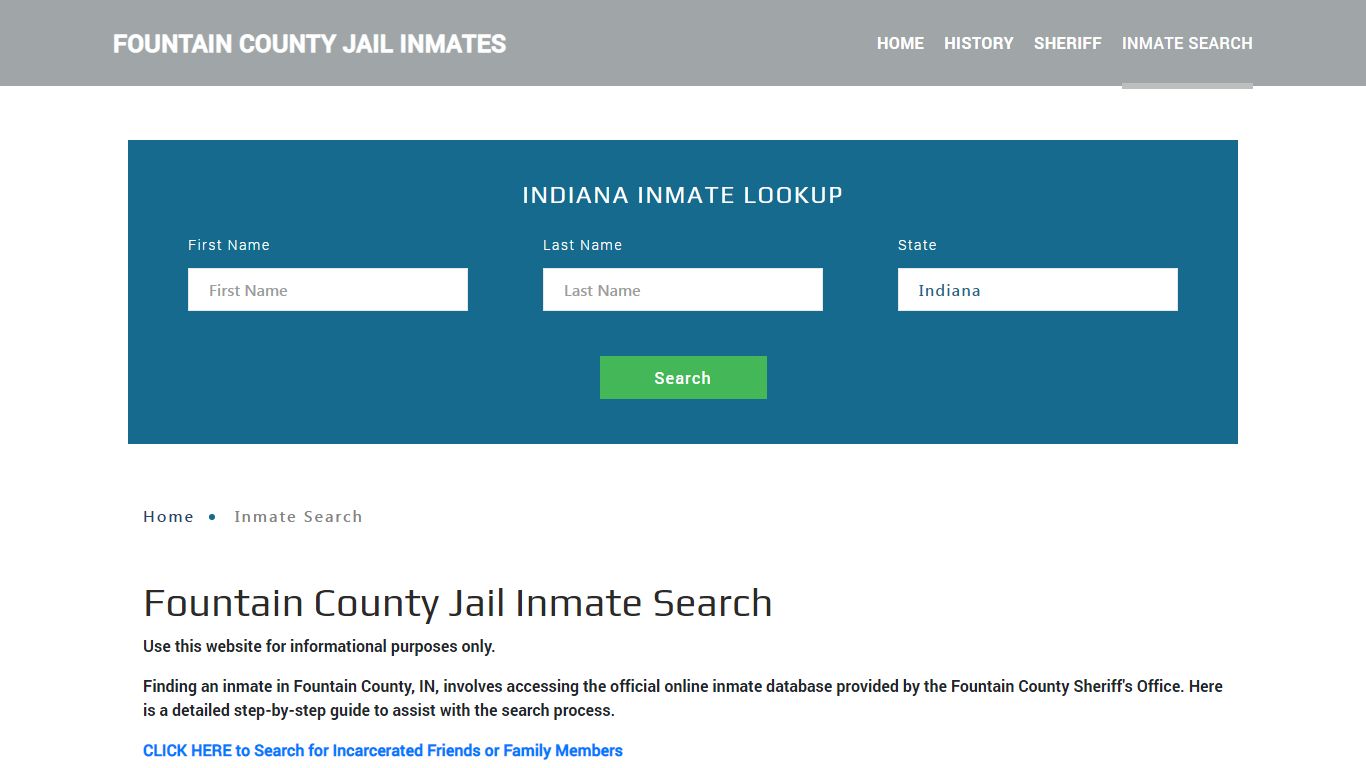 Fountain County, IN Detainee Lookup